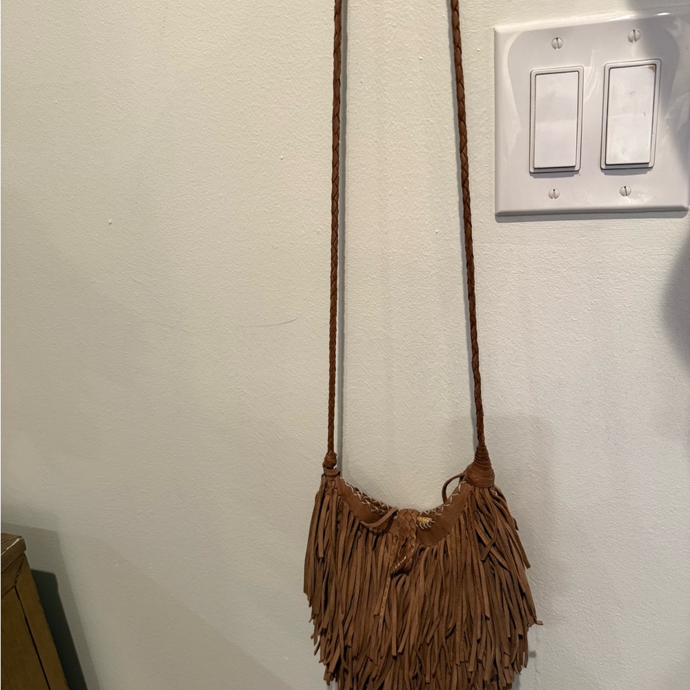 En Shalla Fringe Crossbody Tan Women's Bag - Picture 4 of 5